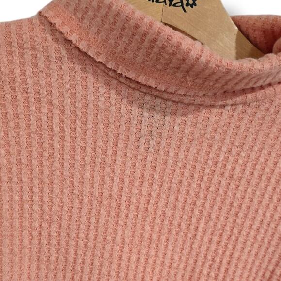 Wild Fable  Women's peach orange waffle Pullover Long Sleeve Shirt - XS - Picture 4 of 9